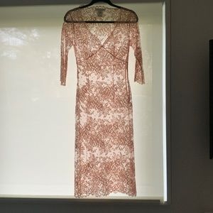 Collette Dinnigan Australian lace midi overlay dress.